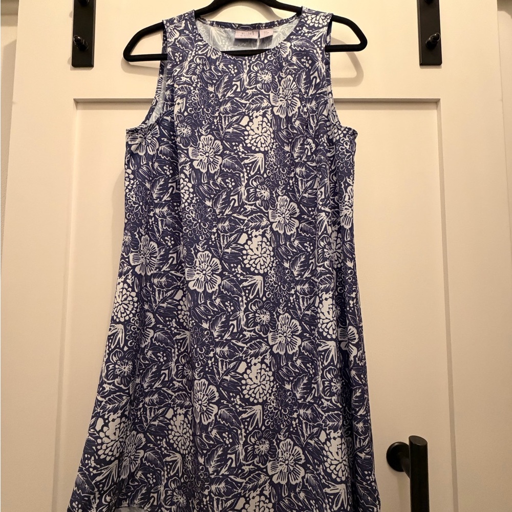 Floral Blue and White Mini Dress